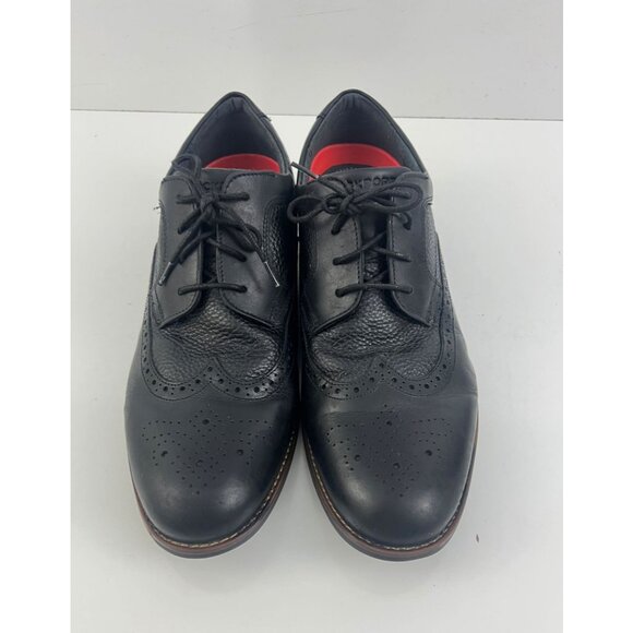 Rockport Men's Dustyn Wingtip Oxford Shoes 10.5  W Black Waterproof - Picture 2 of 9